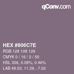 Color code: HEX #806C7E | qconv.com