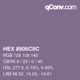 Color code: HEX #806C8C | qconv.com