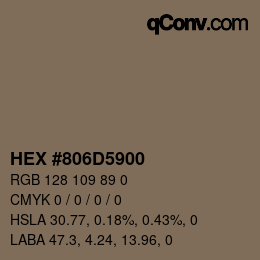 Color code: HEX #806D5900 | qconv.com
