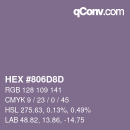 Color code: HEX #806D8D | qconv.com