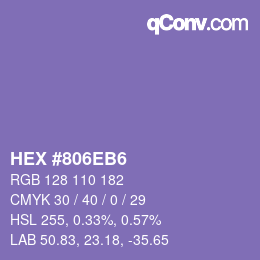 カラーコード: HEX #806EB6 | qconv.com