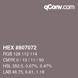 Código de color: HEX #807072 | qconv.com