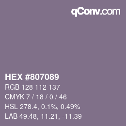 Color code: HEX #807089 | qconv.com