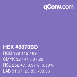 Farbcode: HEX #8070BD | qconv.com