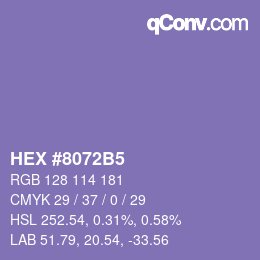 颜色代码: HEX #8072B5 | qconv.com
