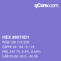 Color code: HEX #8074D1 | qconv.com