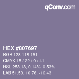 Color code: HEX #807697 | qconv.com
