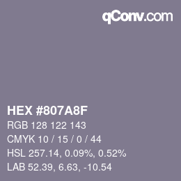 颜色代码: HEX #807A8F | qconv.com