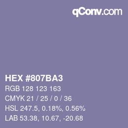 颜色代码: HEX #807BA3 | qconv.com