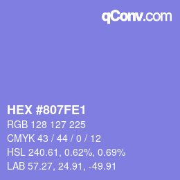 カラーコード: HEX #807FE1 | qconv.com