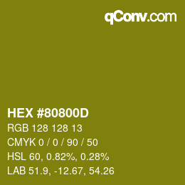 Color code: HEX #80800D | qconv.com