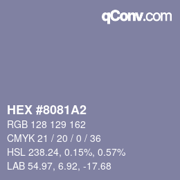 カラーコード: HEX #8081A2 | qconv.com