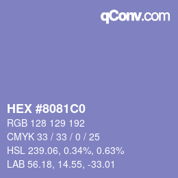 Color code: HEX #8081C0 | qconv.com