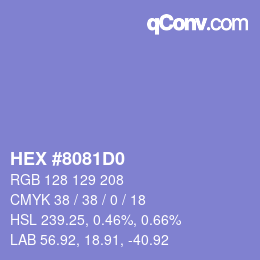 カラーコード: HEX #8081D0 | qconv.com