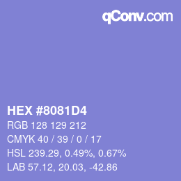 カラーコード: HEX #8081D4 | qconv.com