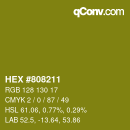 カラーコード: HEX #808211 | qconv.com