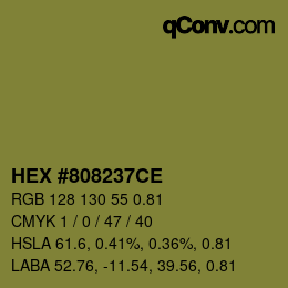Farbcode: HEX #808237CE | qconv.com