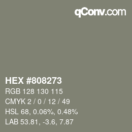 Farbcode: HEX #808273 | qconv.com