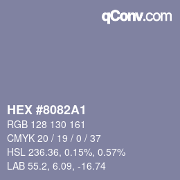 カラーコード: HEX #8082A1 | qconv.com