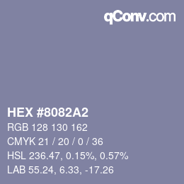 カラーコード: HEX #8082A2 | qconv.com