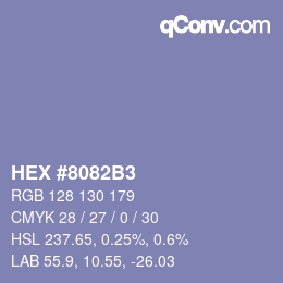颜色代码: HEX #8082B3 | qconv.com