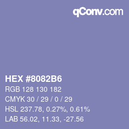 カラーコード: HEX #8082B6 | qconv.com