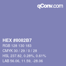 カラーコード: HEX #8082B7 | qconv.com