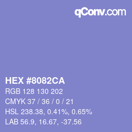 Color code: HEX #8082CA | qconv.com