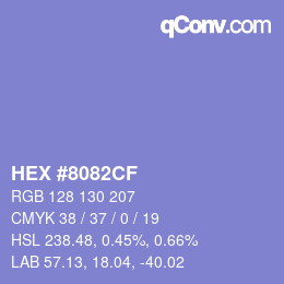 カラーコード: HEX #8082CF | qconv.com