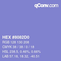 カラーコード: HEX #8082D0 | qconv.com