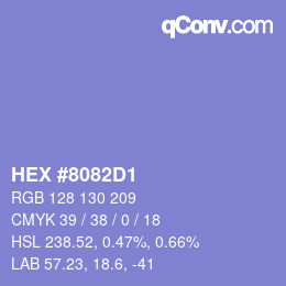 カラーコード: HEX #8082D1 | qconv.com