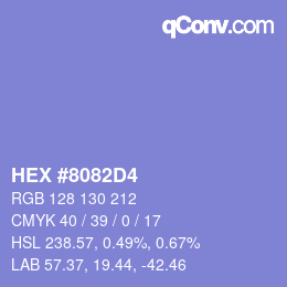 カラーコード: HEX #8082D4 | qconv.com