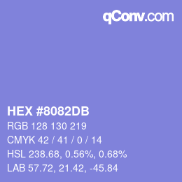 Color code: HEX #8082DB | qconv.com