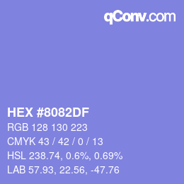 カラーコード: HEX #8082DF | qconv.com