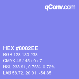 カラーコード: HEX #8082EE | qconv.com