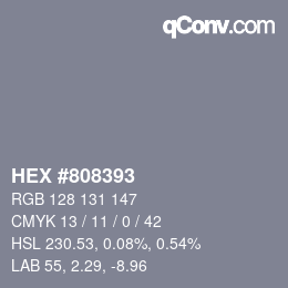 Color code: HEX #808393 | qconv.com