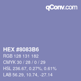 カラーコード: HEX #8083B6 | qconv.com