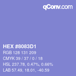 Farbcode: HEX #8083D1 | qconv.com