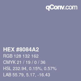 カラーコード: HEX #8084A2 | qconv.com