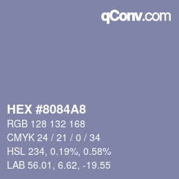 颜色代码: HEX #8084A8 | qconv.com