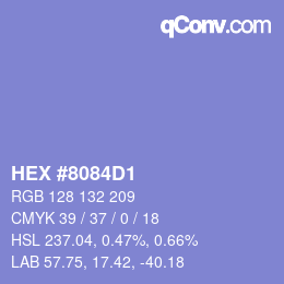 Farbcode: HEX #8084D1 | qconv.com