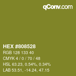 Color code: HEX #808528 | qconv.com