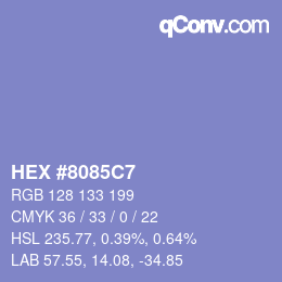 颜色代码: HEX #8085C7 | qconv.com