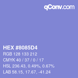 カラーコード: HEX #8085D4 | qconv.com