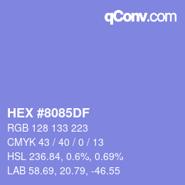 Color code: HEX #8085DF | qconv.com