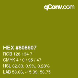 Farbcode: HEX #808607 | qconv.com