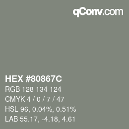 Color code: HEX #80867C | qconv.com