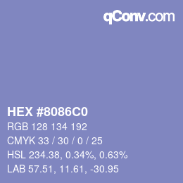 カラーコード: HEX #8086C0 | qconv.com