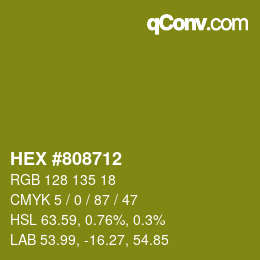 カラーコード: HEX #808712 | qconv.com