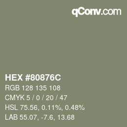 Color code: HEX #80876C | qconv.com